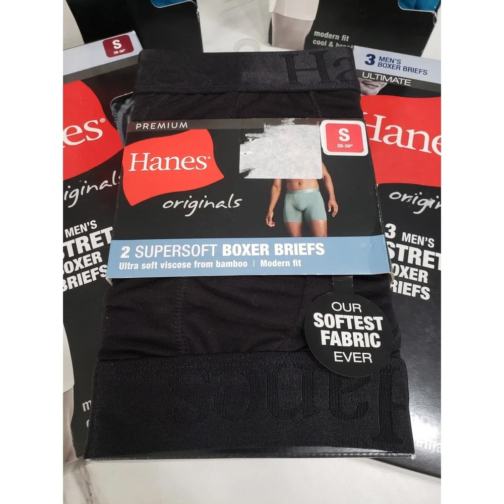 14‎ PAIRS - Hanes Men's Ultimate Stretch Boxer Briefs Size Small 28-30 NWT